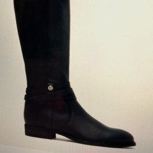 Frye Melissa Belted tall boots in black leather. 9.5 Medium